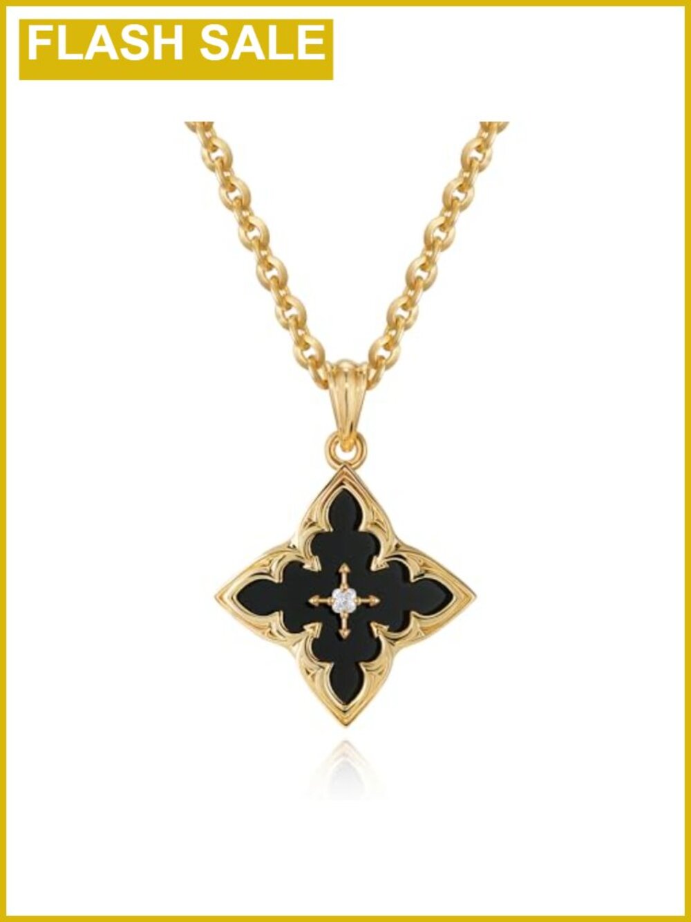 14K Gold Plated Clover Pendant Necklace